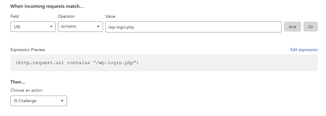 http.request.uri contains "/wp-login.php"