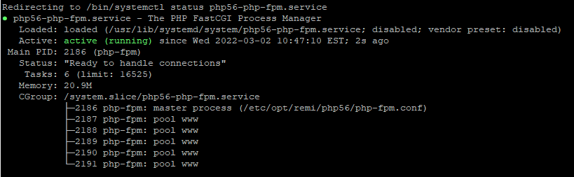 service php56-php-fpm status