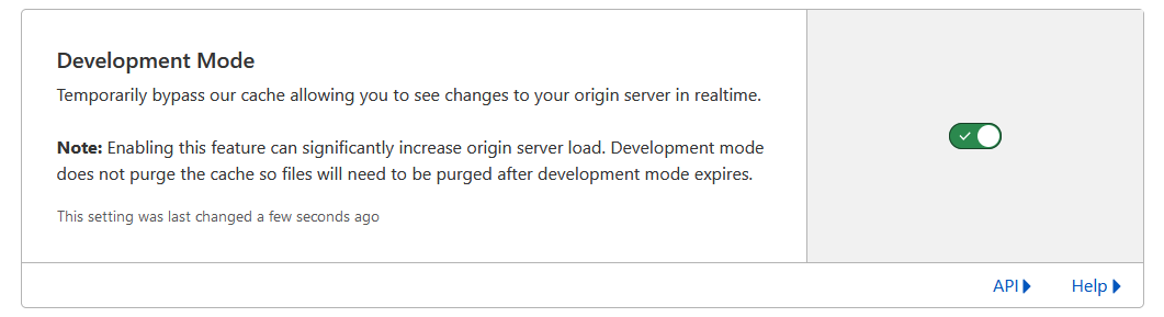 Cloudflare: Development Mode
