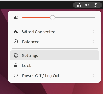 Ubuntu menu settings