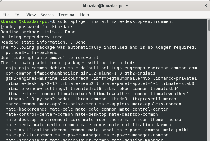 sudo apt-get install mate-desktop-environment