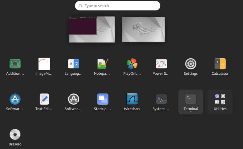 Запуск терминала Ubuntu из списка приложений