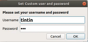 Установка имени пользователя и пароля