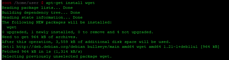 установка wget в Debian