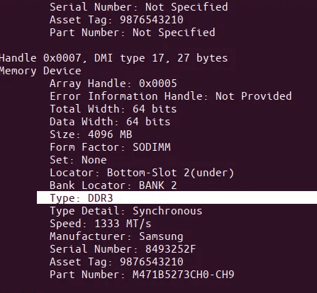 Проверка типа и скорости оперативной памяти в Linux