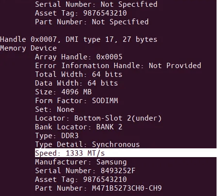 Проверка типа и скорости оперативной памяти в Linux