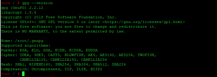 gpg --version