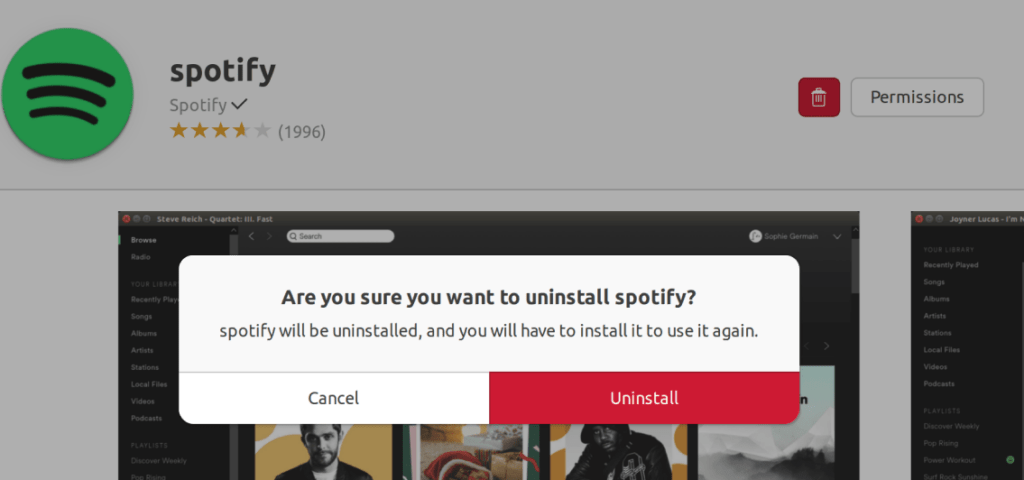 Удаление Spotify