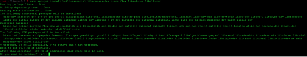 sudo apt-get install build-essential libncurses-dev bison flex libssl-dev libelf-dev