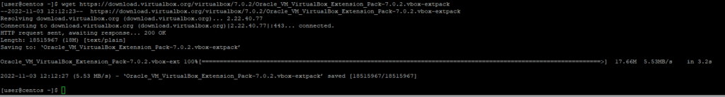 Скачать пакет расширения VirtualBox