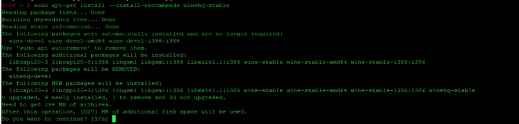 Установка пакета winehq-stable на Ubuntu