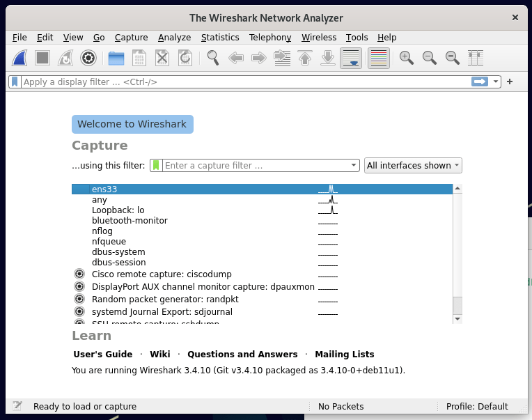 Сетевой анализатор Wireshark