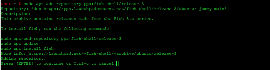 Как установить fish на ubuntu