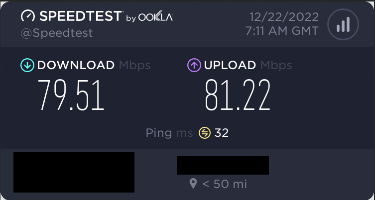 Результат Speedtest