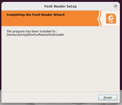 Установка Foxit Reader завершена
