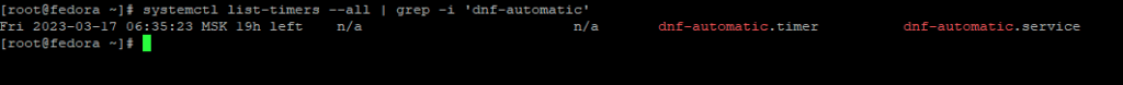 systemctl list-timers --all | grep -i 'dnf-automatic'