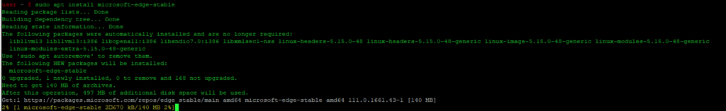 sudo apt install microsoft-edge-stable