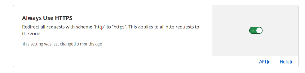 CloudFlare - Always Use HTTPS 