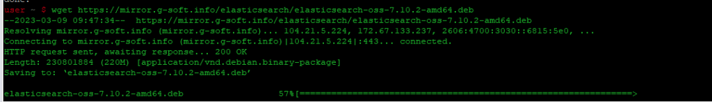 Скачиваем deb пакет Elasticsearch OSS 7.10.2