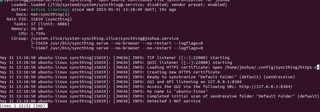 пример синхронизации состояния systemd на ubuntu linux